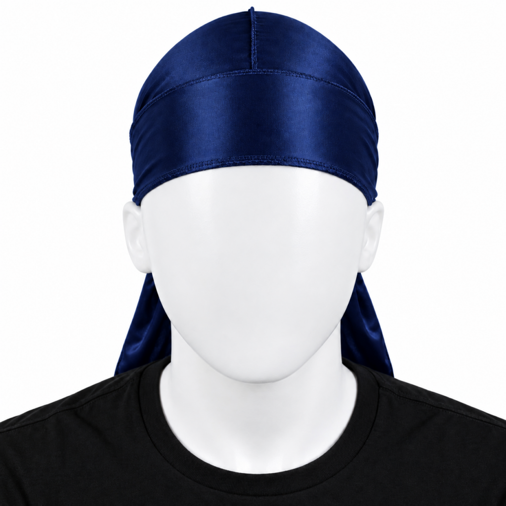 Navy Blue Long Tail Silky Durag
