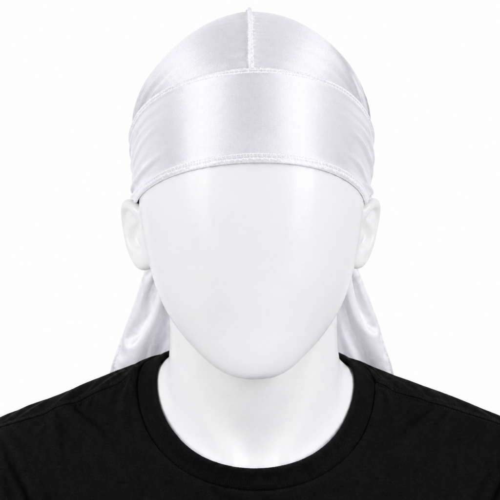 White Long Tail Silky Durag
